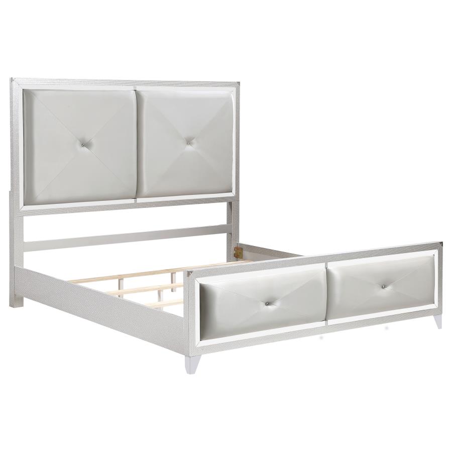 Larue Wood Queen Panel Bed Silver (image for) Larue Wood Queen Panel Bed Silver