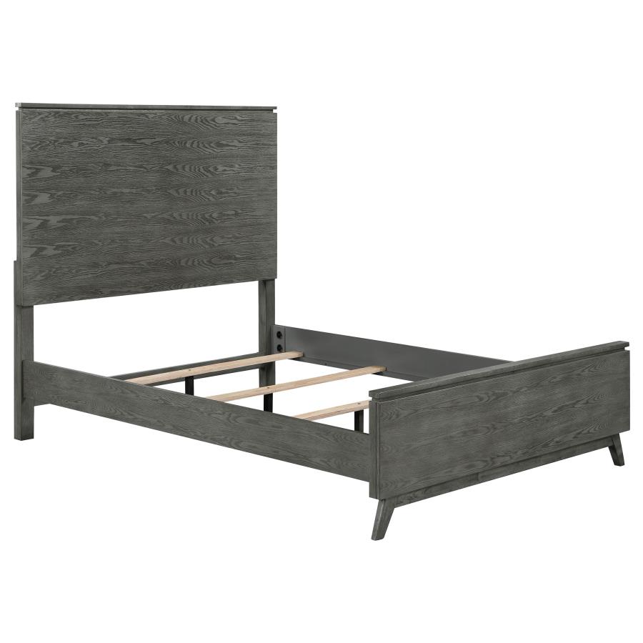 Nathan Wood Queen Panel Bed Grey (image for) Nathan Wood Queen Panel Bed Grey