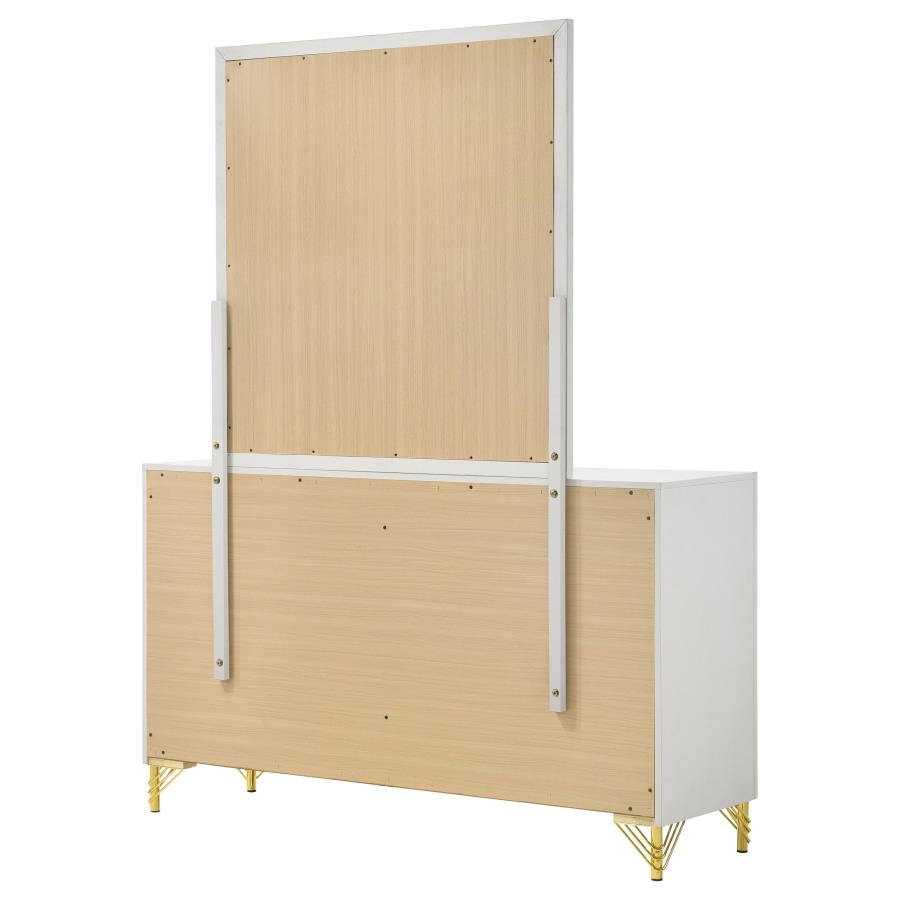 Lucia 6-drawer Dresser with Mirror White 