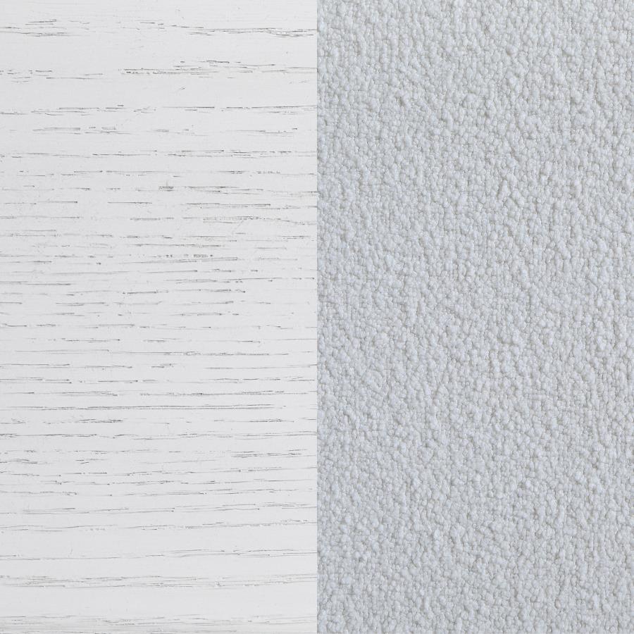 Marielle Eastern King Panel Bed Distressed White 