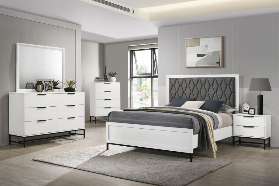 Sonora 5-piece Eastern King Bedroom Set White (image for) Sonora 5-piece Eastern King Bedroom Set White