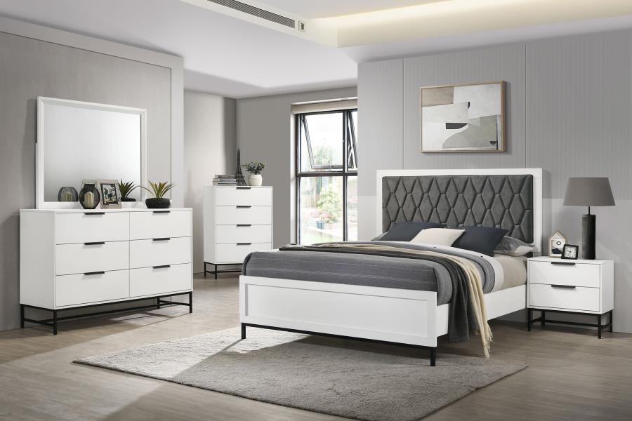 Sonora 5-piece California King Bedroom Set White (image for) Sonora 5-piece California King Bedroom Set White