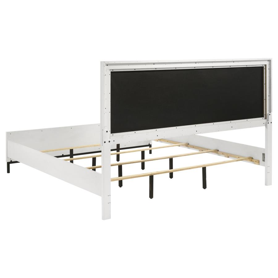 Sonora California King Upholstered Panel Bed White 