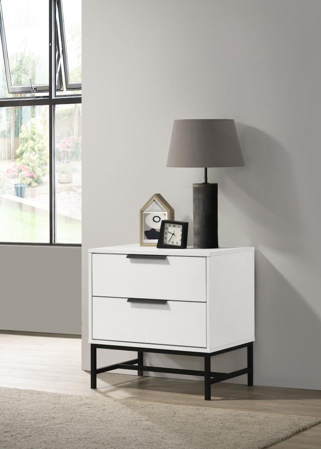 Sonora 2-drawer Nightstand Bedside Table White 
