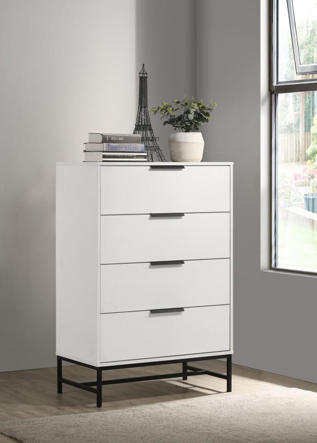 Sonora 4-drawer Bedroom Chest White 