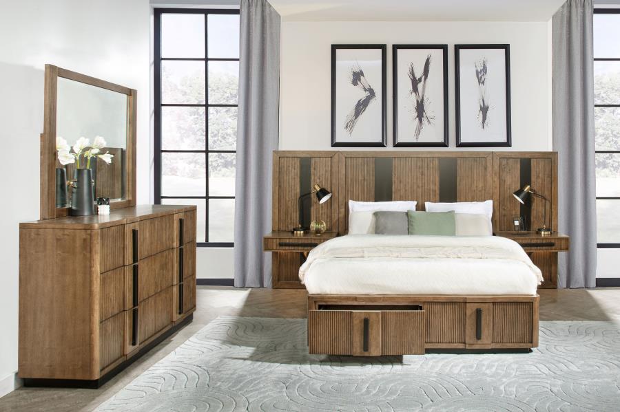 Terrace 5-piece Queen Panel Bedroom Set Ash Brown (image for) Terrace 5-piece Queen Panel Bedroom Set Ash Brown