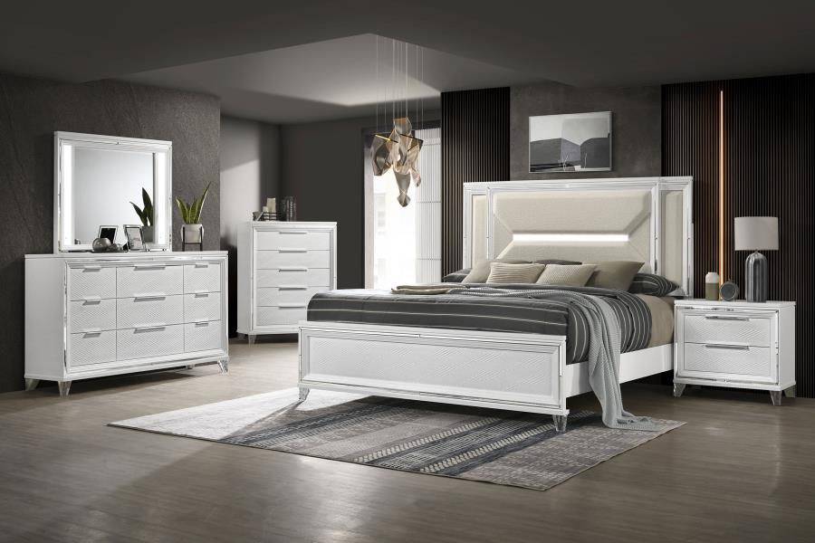 Marmore 5-piece Eastern King Bedroom Set White (image for) Marmore 5-piece Eastern King Bedroom Set White