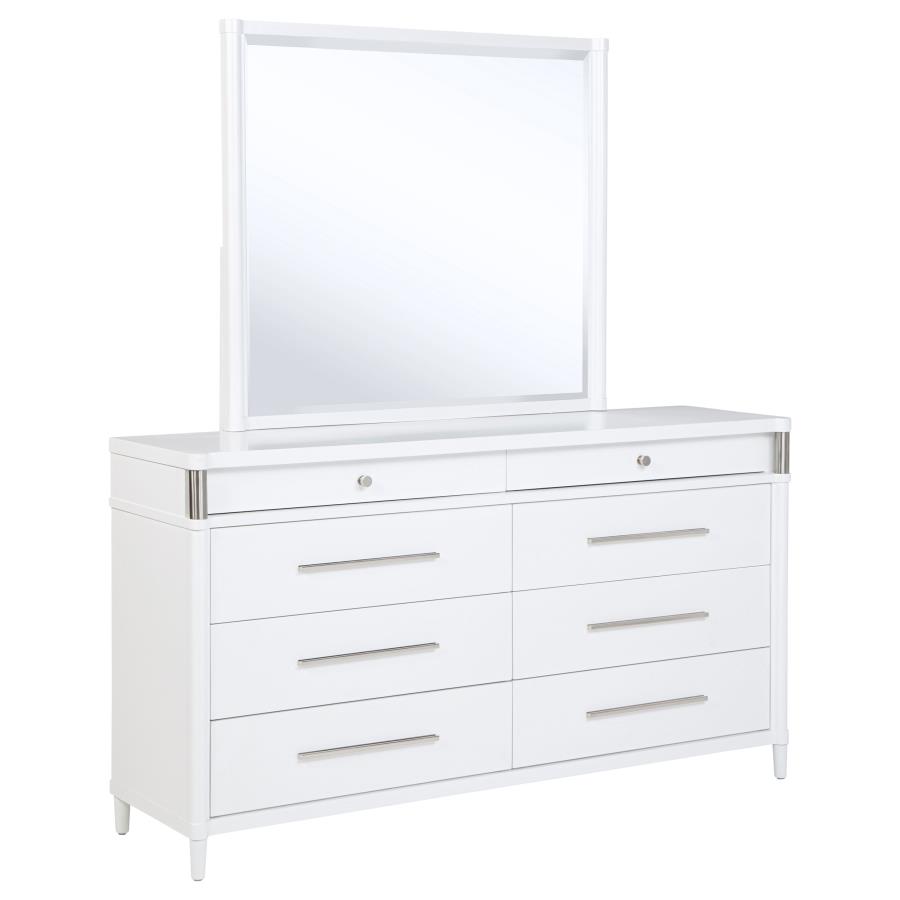 (image for) Gracemont 8-drawer Bedroom Dresser with Mirror White