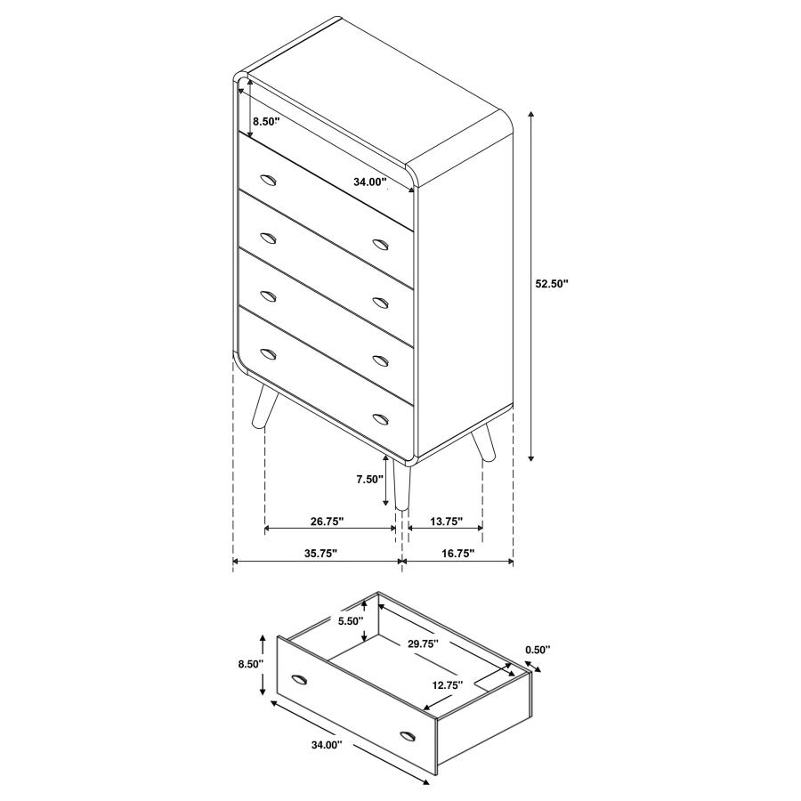 Modal Additional Images for Robyn 5-piece Twin Bedroom Set Light Ash