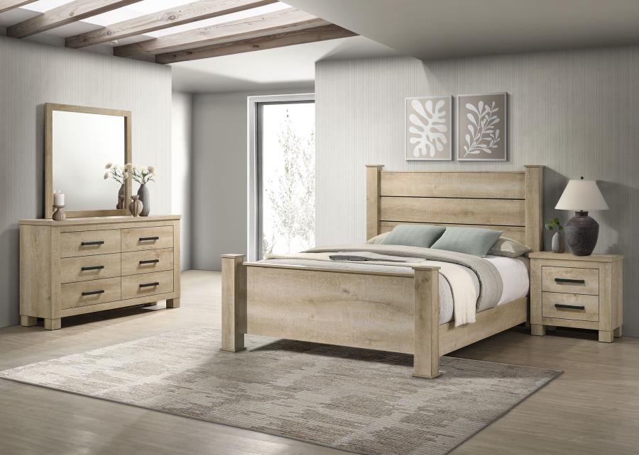 (image for) Oakglen 4-piece Eastern King Bedroom Set Weathered Oak