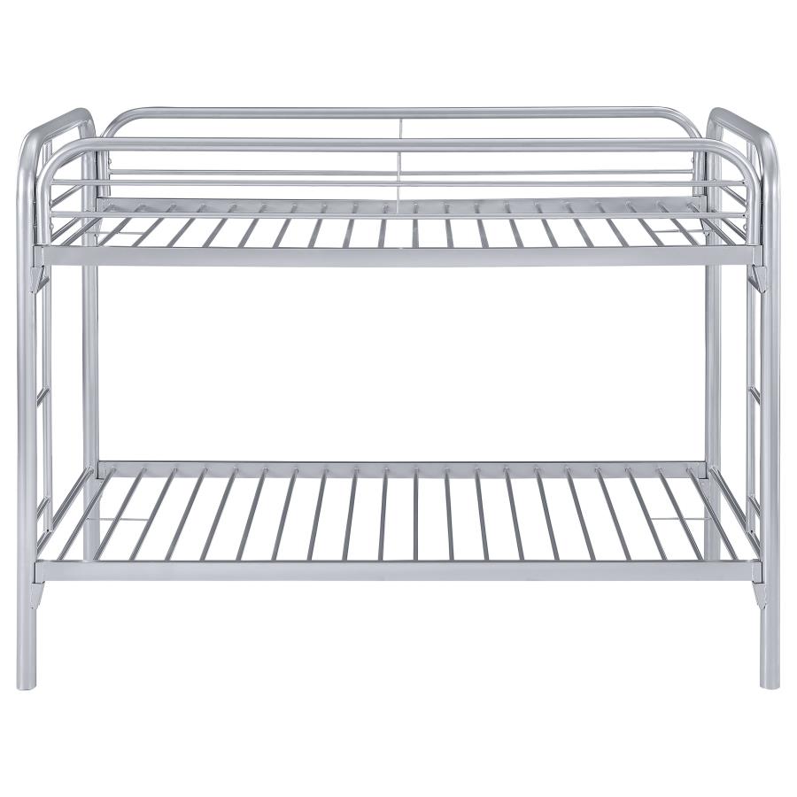 Morgan Metal Twin Over Twin Bunk Bed Silver