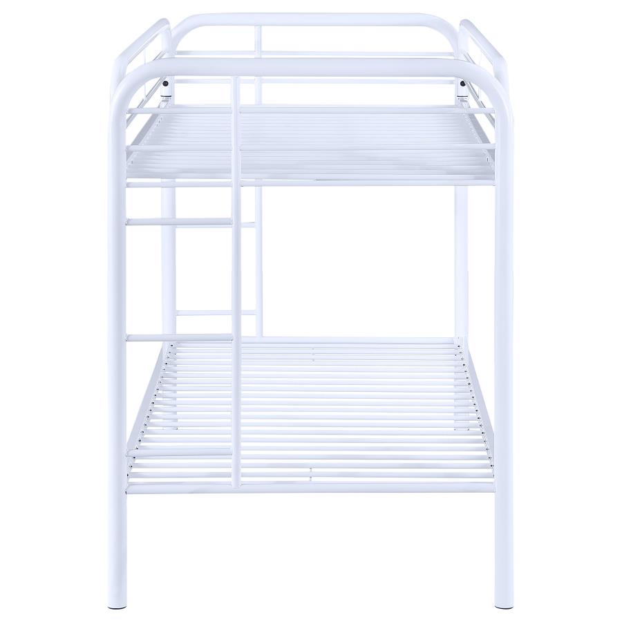 Morgan Metal Twin Over Twin Bunk Bed White