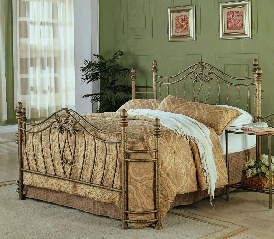 Sydney Metal Eastern King Open Frame Bed Brushed Gold (image for) Sydney Metal Eastern King Open Frame Bed Brushed Gold