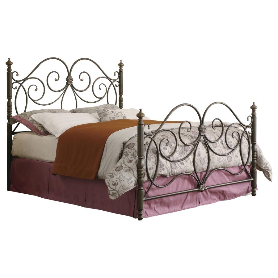 London Metal Eastern King Open Frame Bed Dark Bronze (image for) London Metal Eastern King Open Frame Bed Dark Bronze