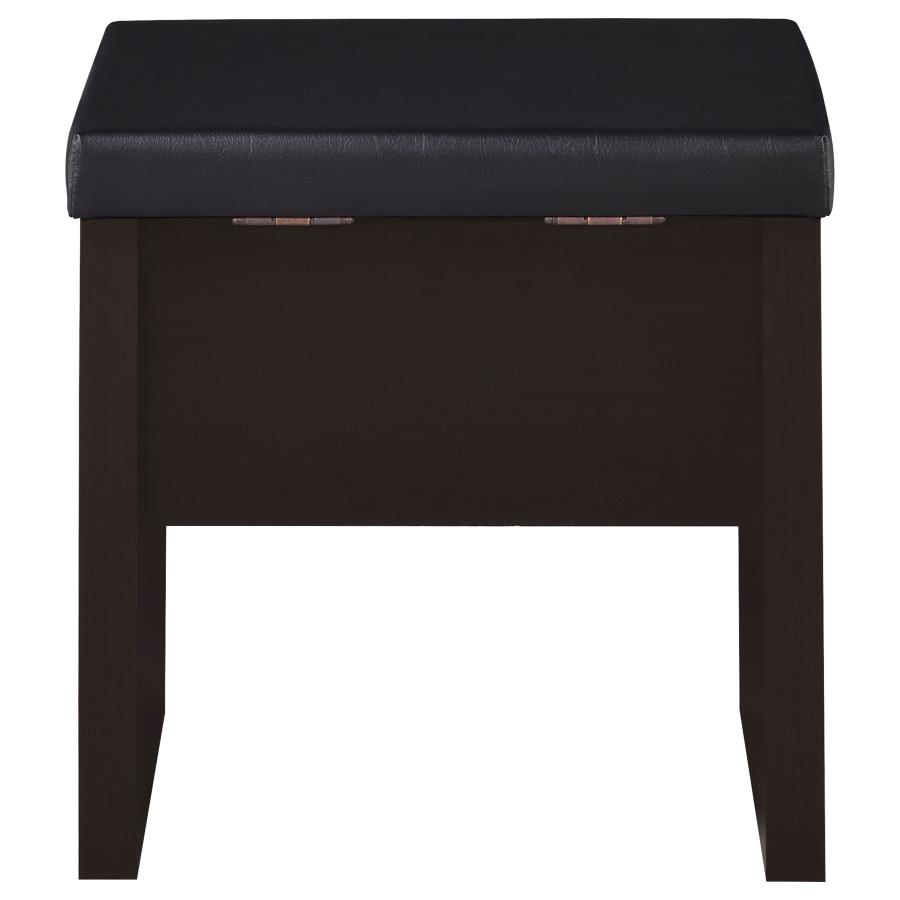 Harvey Vanity Set with Lift-Top Stool Cappuccino