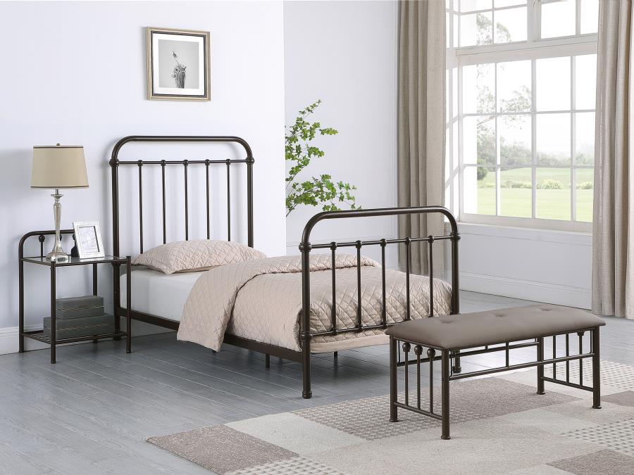 Modal Additional Images for Livingston Metal Twin Open Frame Bed Dark Bronze