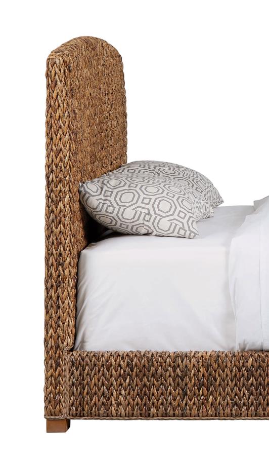 Laughton Banana Leaf Queen Panel Bed Amber