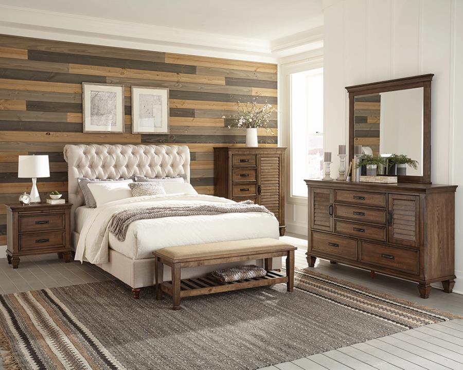 Devon 5-piece Full Bedroom Set Burnished Oak (image for) Devon 5-piece Full Bedroom Set Burnished Oak
