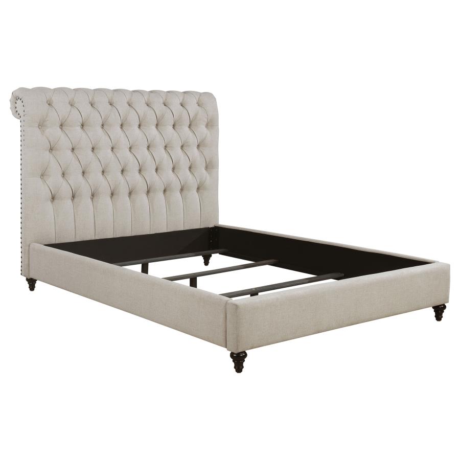 Devon Upholstered Full Panel Headboard Beige (image for) Devon Upholstered Full Panel Headboard Beige