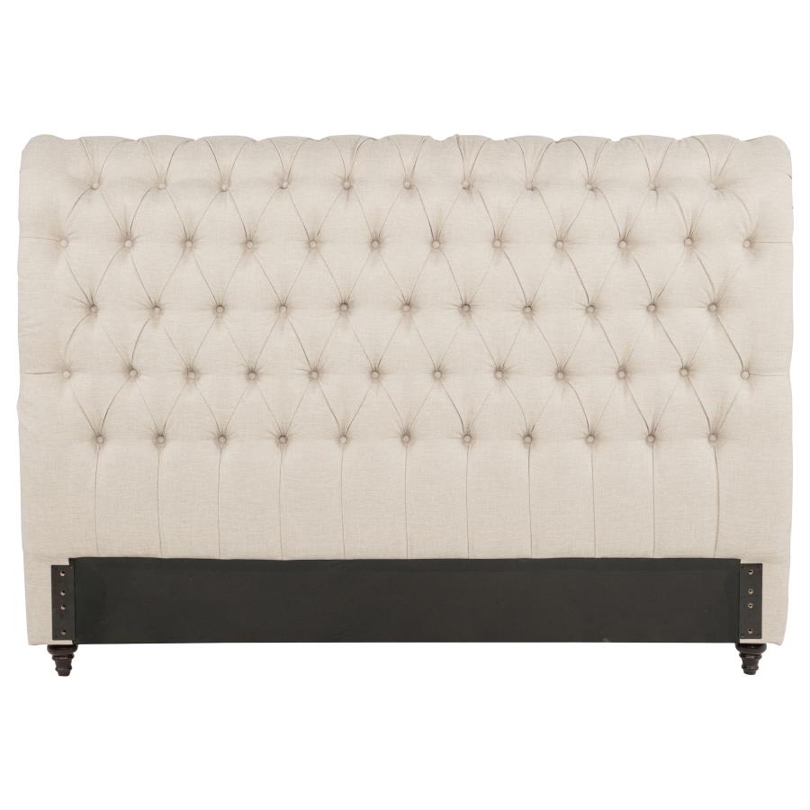 Devon 57-inch Upholstered Eastern King Headboard Beige
