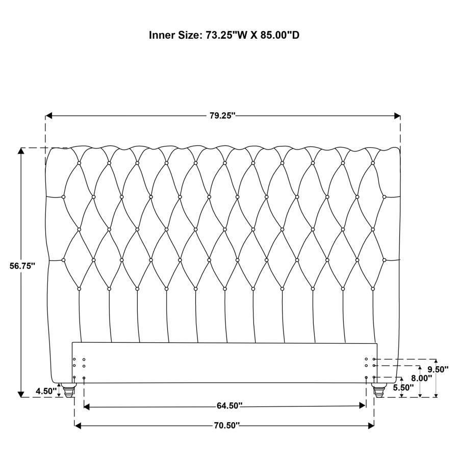 Devon 57-inch Upholstered California King Headboard Beige