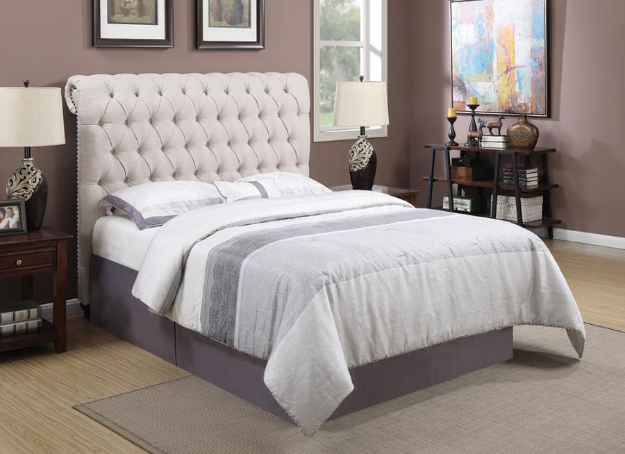Modal Additional Images for Devon 57-inch Upholstered California King Headboard Beige