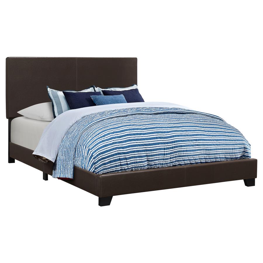 (image for) Dorian Faux Leather Upholstered California King Bed Brown