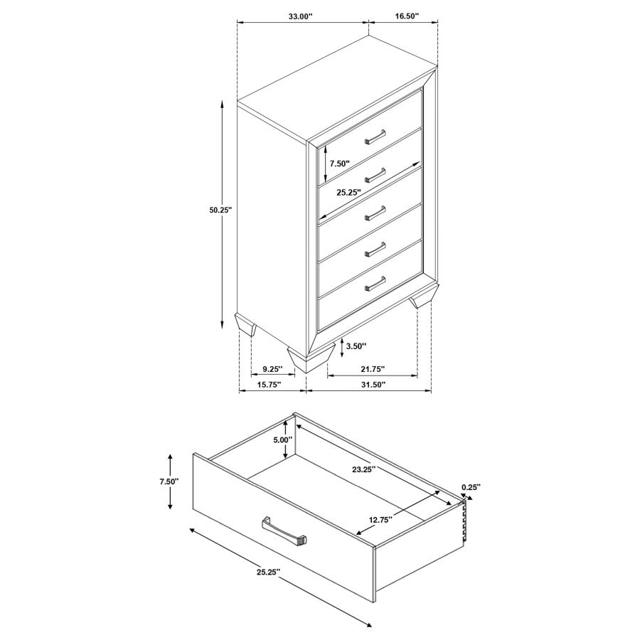 Dorian 5-piece Twin Bedroom Set Dark Cocoa (image for) Dorian 5-piece Twin Bedroom Set Dark Cocoa