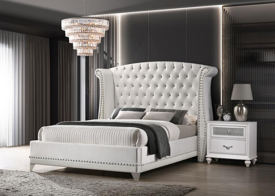 Modal Additional Images for Barzini Upholstered California King Wingback Bed White