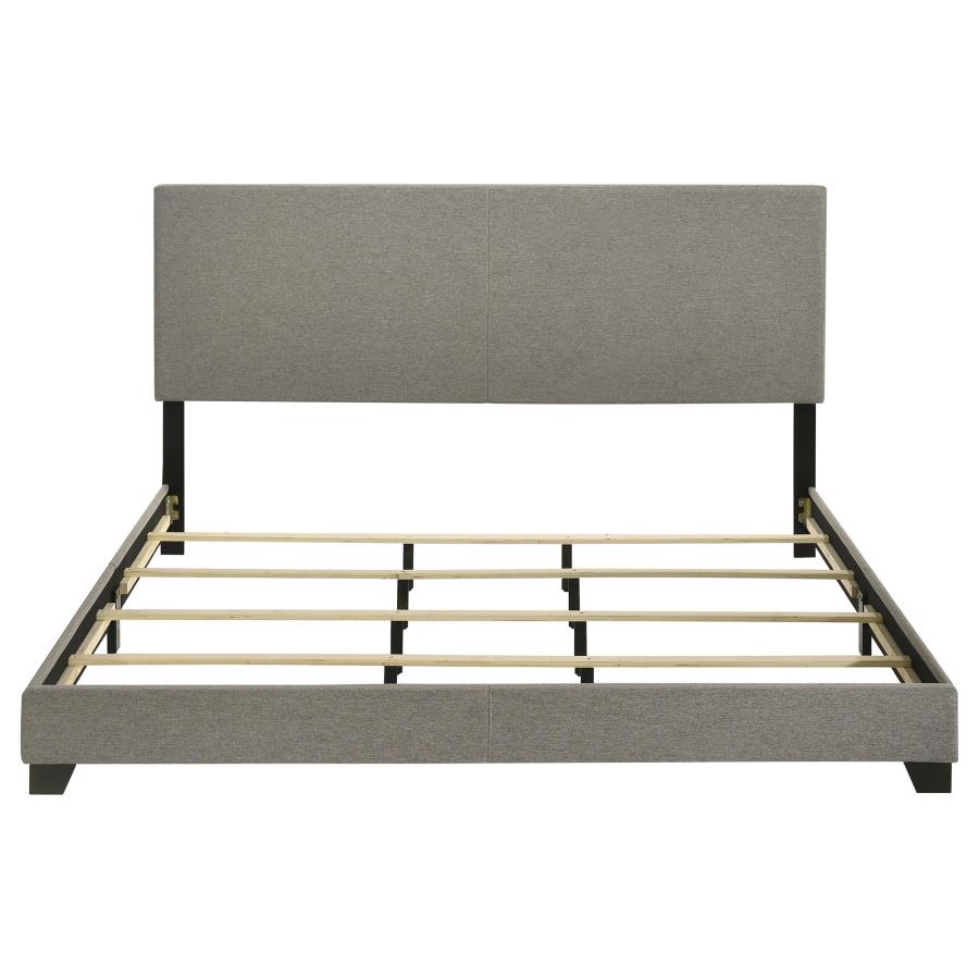 Dorian Fabric Upholstered Eastern King Panel Bed Taupe