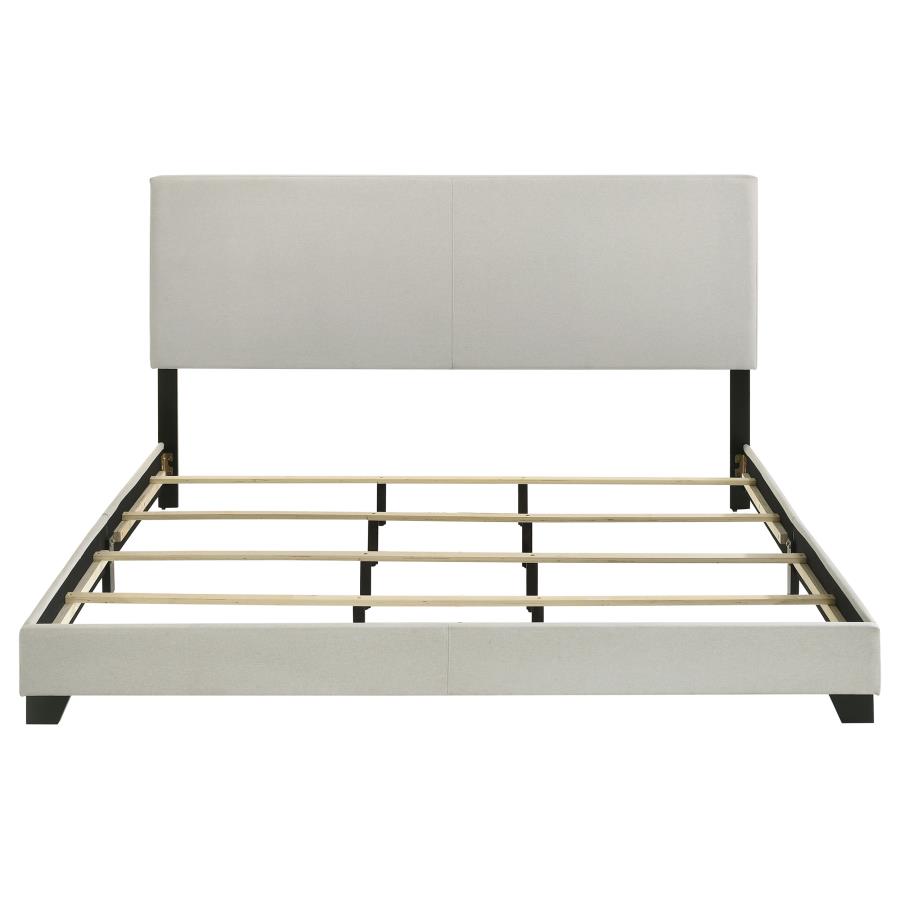 Dorian Fabric Upholstered California King Panel Bed Cream