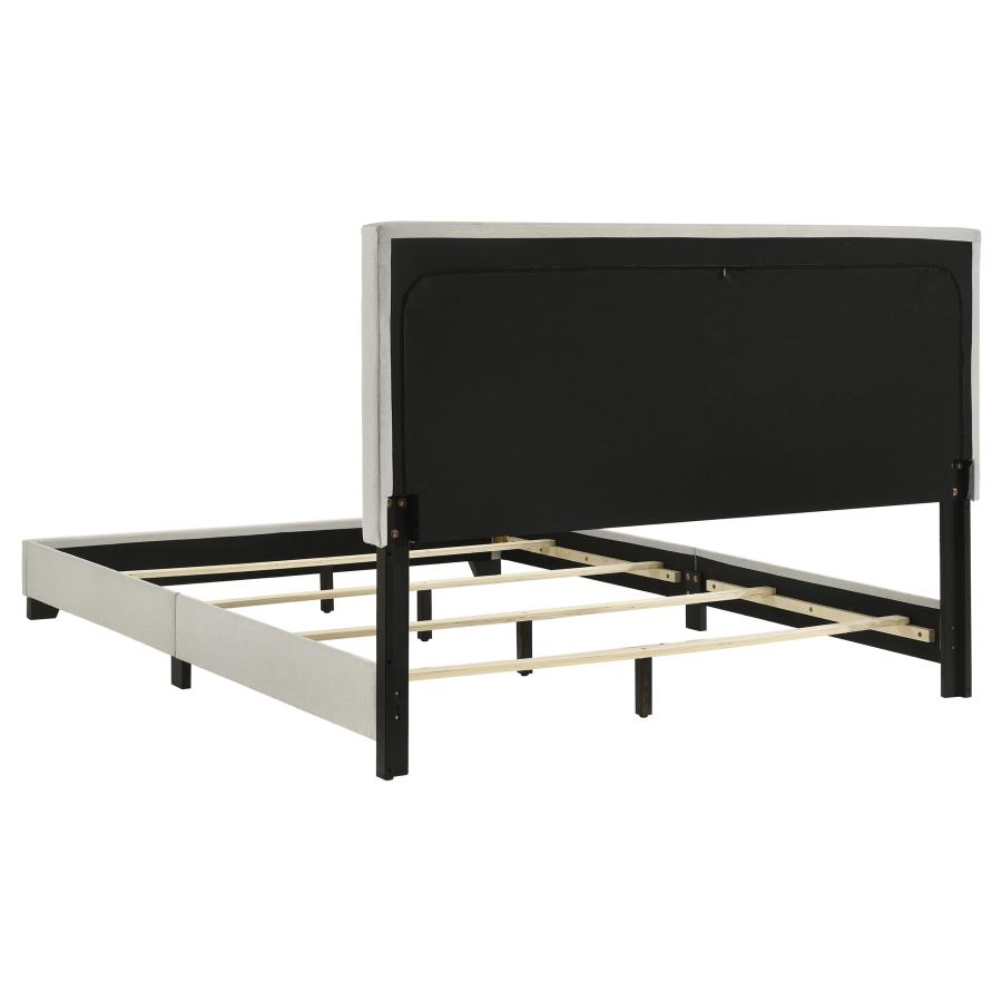 Dorian Fabric Upholstered Queen Panel Bed Cream