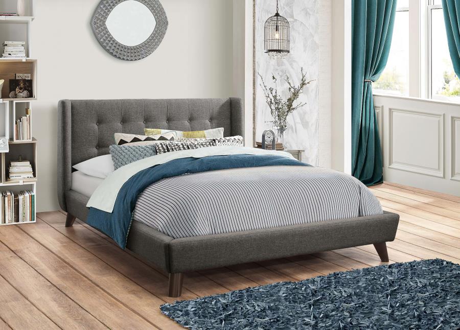 Modal Additional Images for Carrington Upholstered Queen Wingback Bed Grey