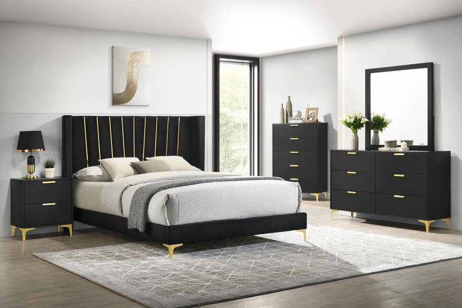 Modal Additional Images for Kendall Upholstered Queen Panel Bed Black