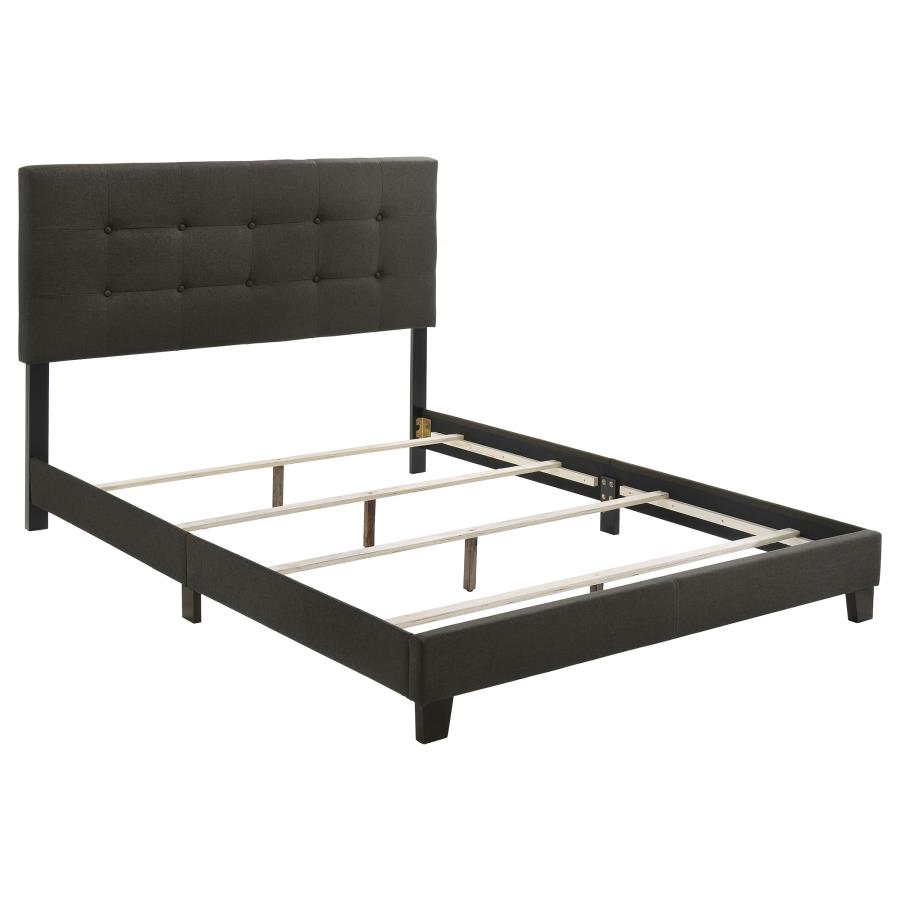 Mapes Upholstered Eastern King Panel Bed Charcoal (image for) Mapes Upholstered Eastern King Panel Bed Charcoal