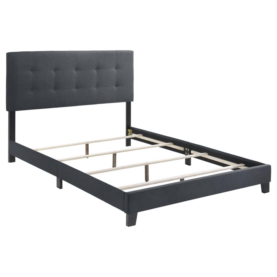 Mapes Upholstered Eastern King Panel Bed Grey (image for) Mapes Upholstered Eastern King Panel Bed Grey