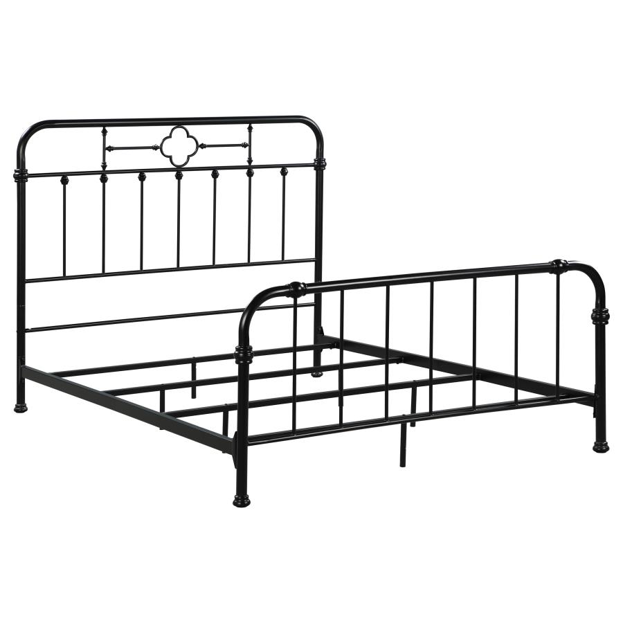 Packlan Metal Eastern King Open Frame Bed Matte Black (image for) Packlan Metal Eastern King Open Frame Bed Matte Black