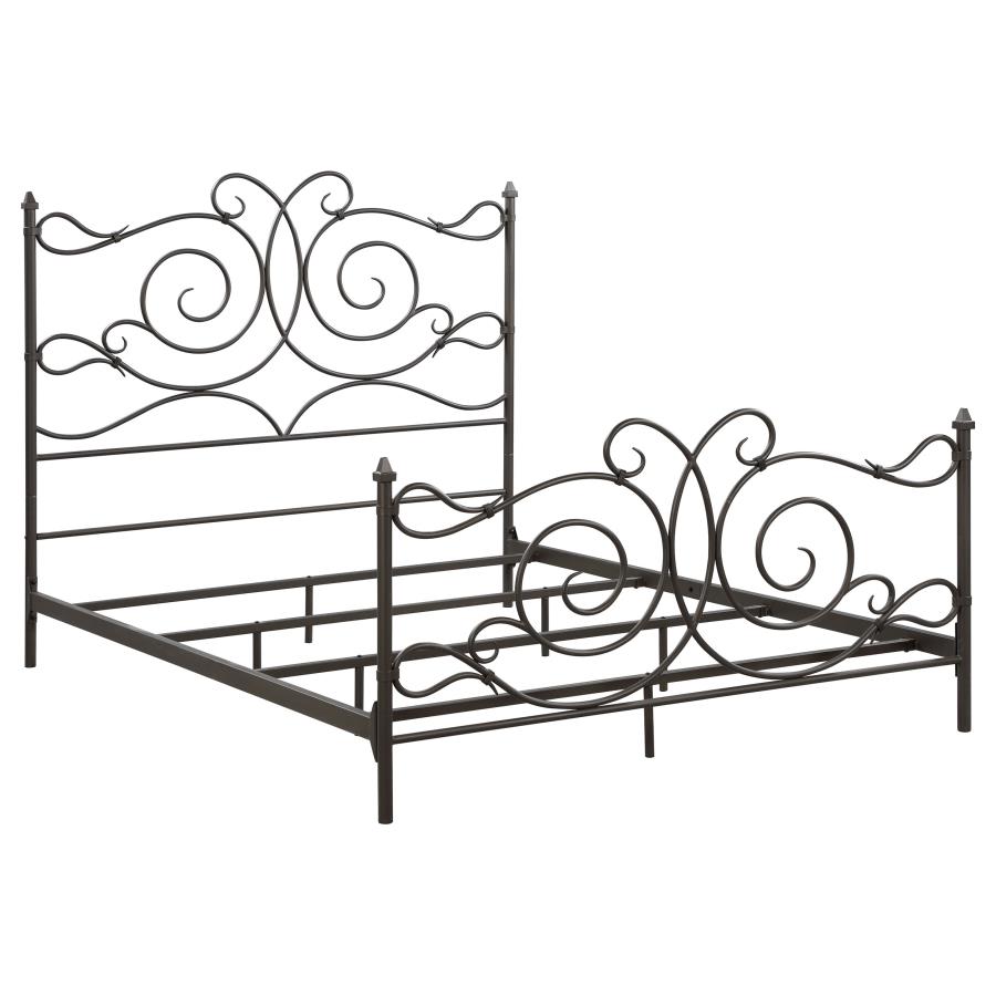 Parleys Metal Eastern King Open Frame Bed Dark Bronze (image for) Parleys Metal Eastern King Open Frame Bed Dark Bronze