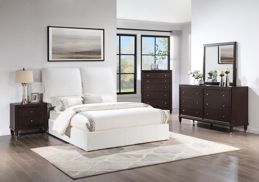 Modal Additional Images for Gwendoline Upholstered Eastern King Panel Bed White