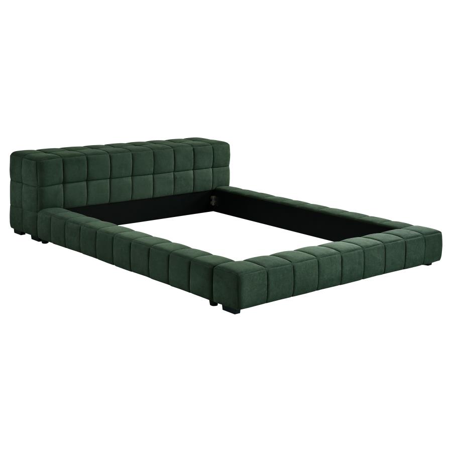 Trinity Upholstered Queen Platform Bed Green (image for) Trinity Upholstered Queen Platform Bed Green