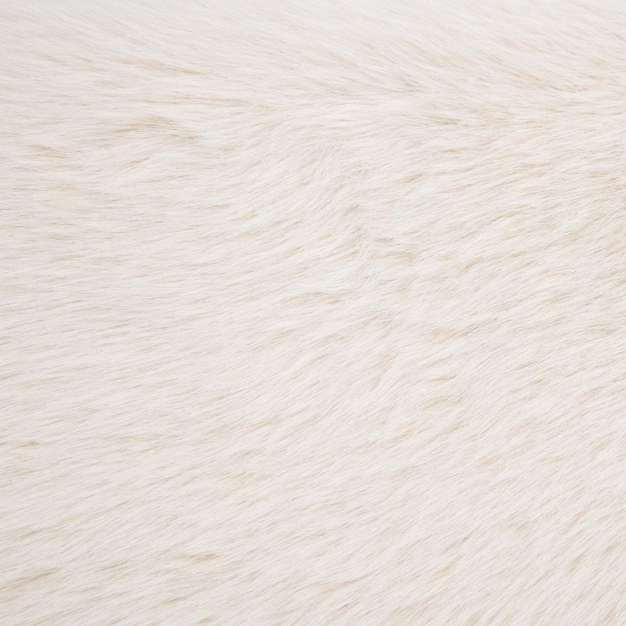 Rebecca Faux Fur Upholstered California King Bed Cream