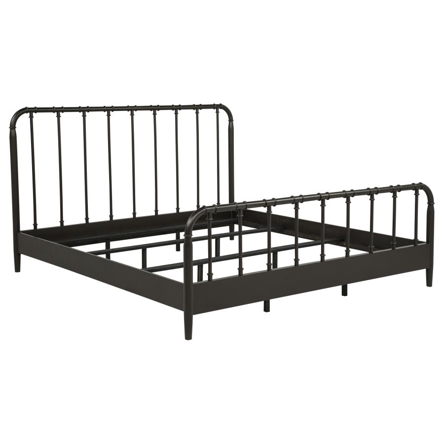 (image for) Rocco All Wood Water Pipe Open Frame Eastern King Bed Dark Bronze