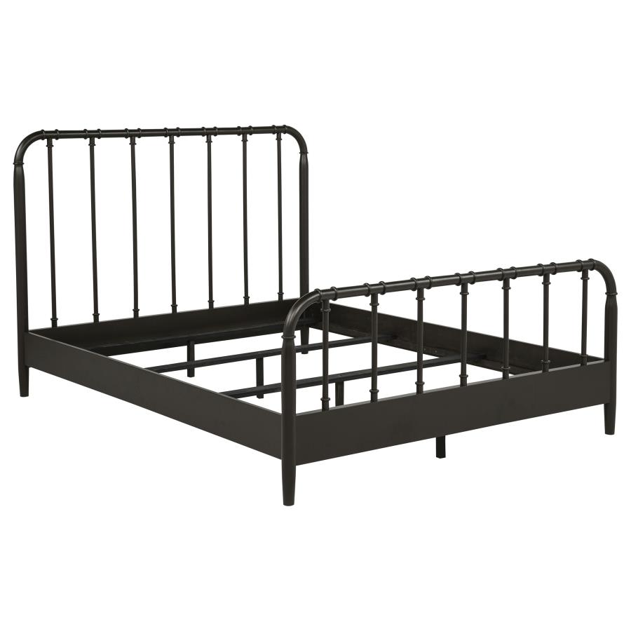 (image for) Rocco All Wood Water Pipe Open Frame Queen Bed Dark Bronze