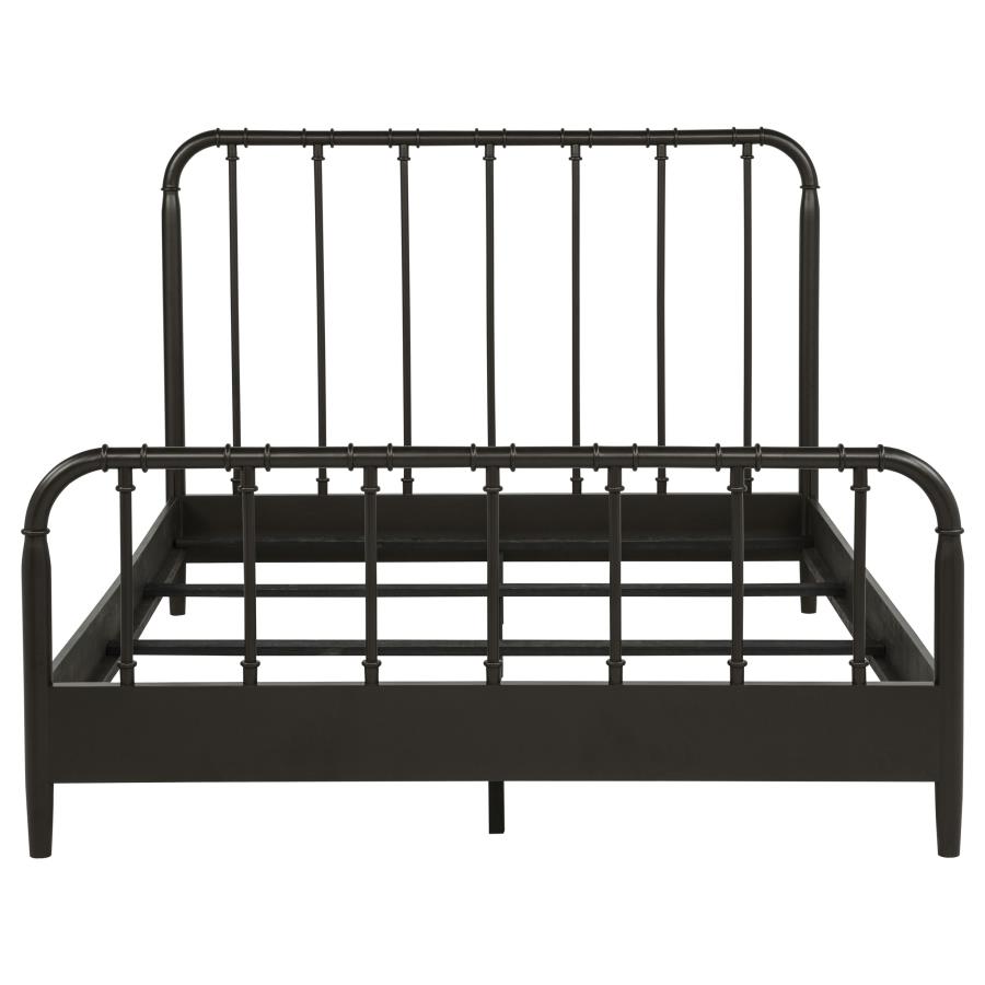 Rocco All Wood Water Pipe Open Frame Queen Bed Dark Bronze