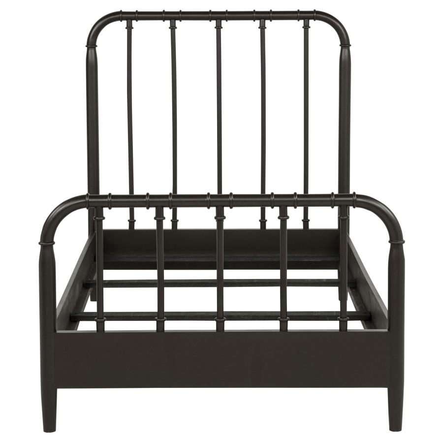 Rocco All Wood Water Pipe Open Frame Twin Bed Dark Bronze