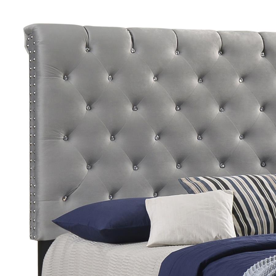 Modal Additional Images for Warner Upholstered Eastern King Panel Bed Grey