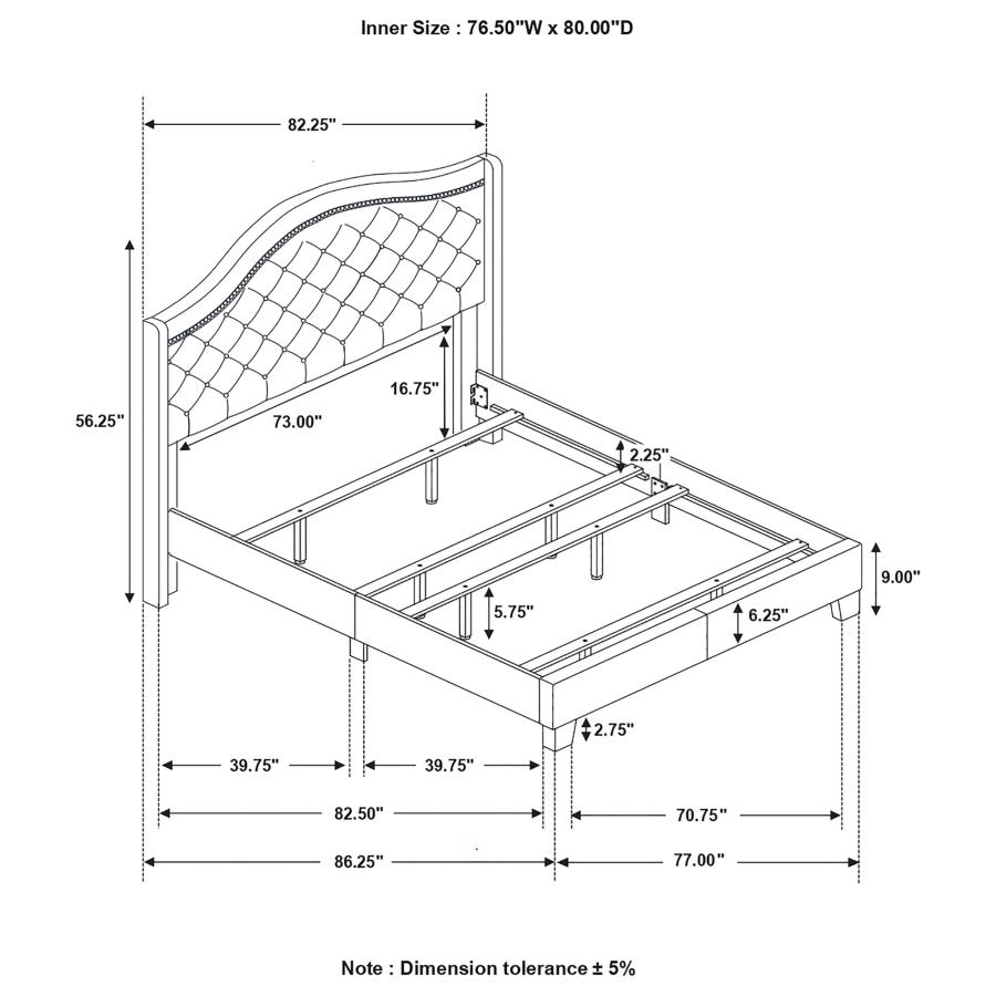 Modal Additional Images for Sonoma Upholstered Eastern King Wingback Bed Grey