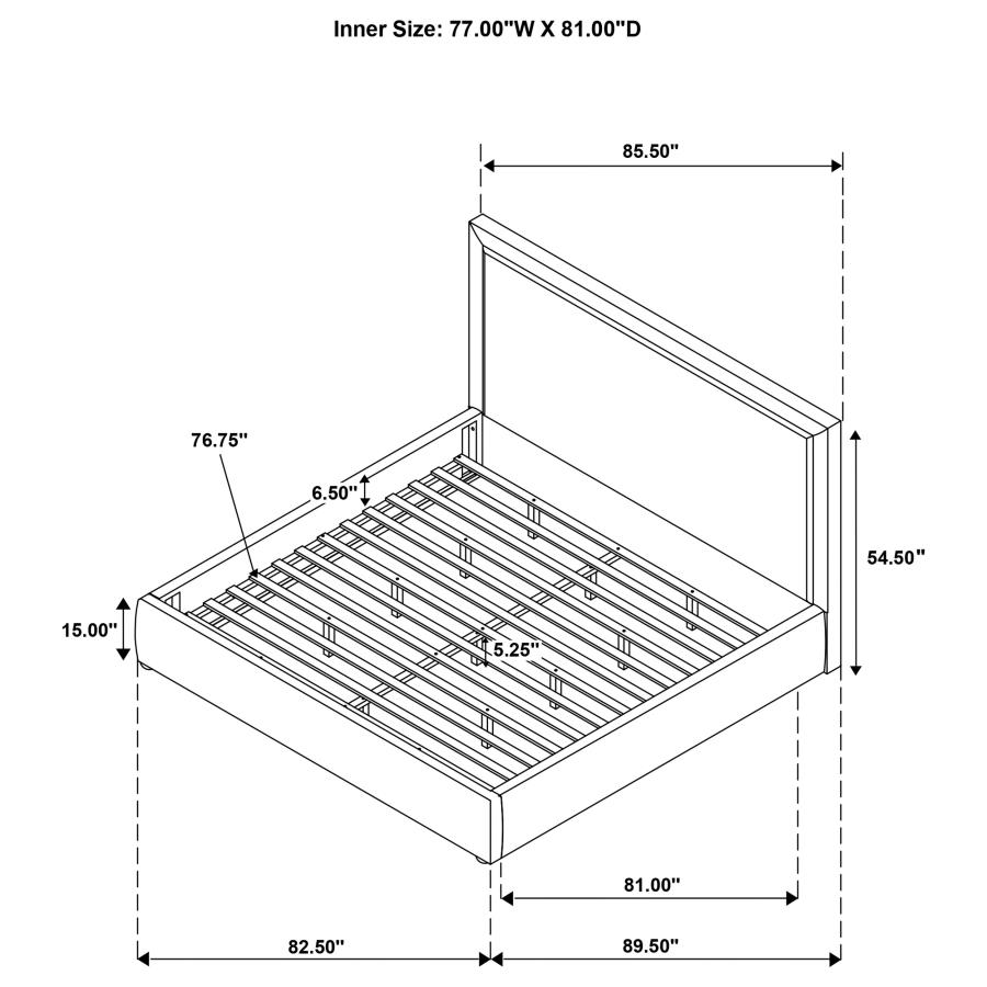 Modal Additional Images for Lawson 54-inch Upholstered Eastern King Platform Bed Saddle