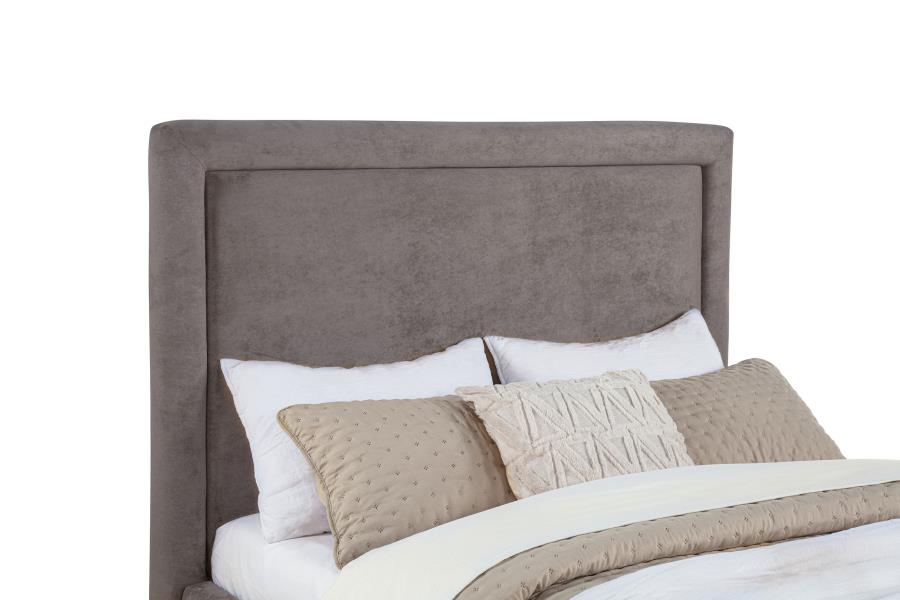 Lawson 54-inch Upholstered Full Panel Platform Bed Mushroom