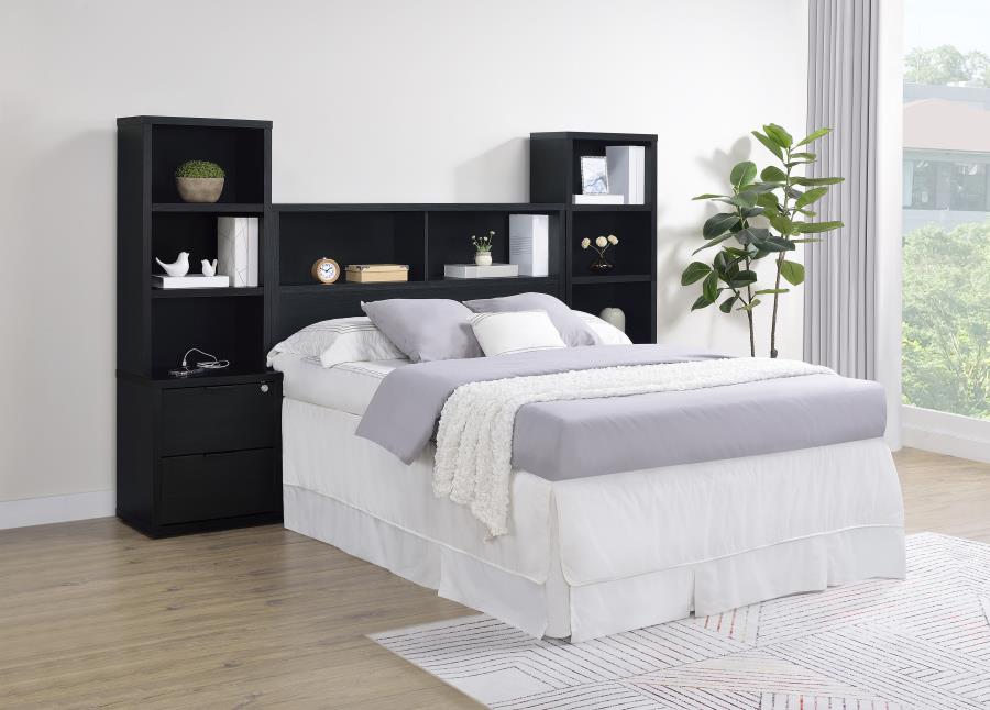 (image for) Westpark 3-piece Full Bedroom Set Bookcase Headboard Black